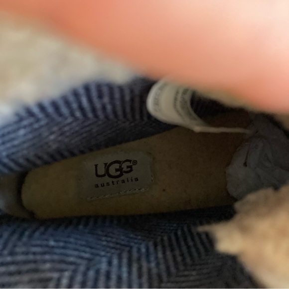 UGG Zea Suede Lace Up Wedge Boot Waterproof Shearling Cuff Brown Leather 10 - Picture 13 of 15